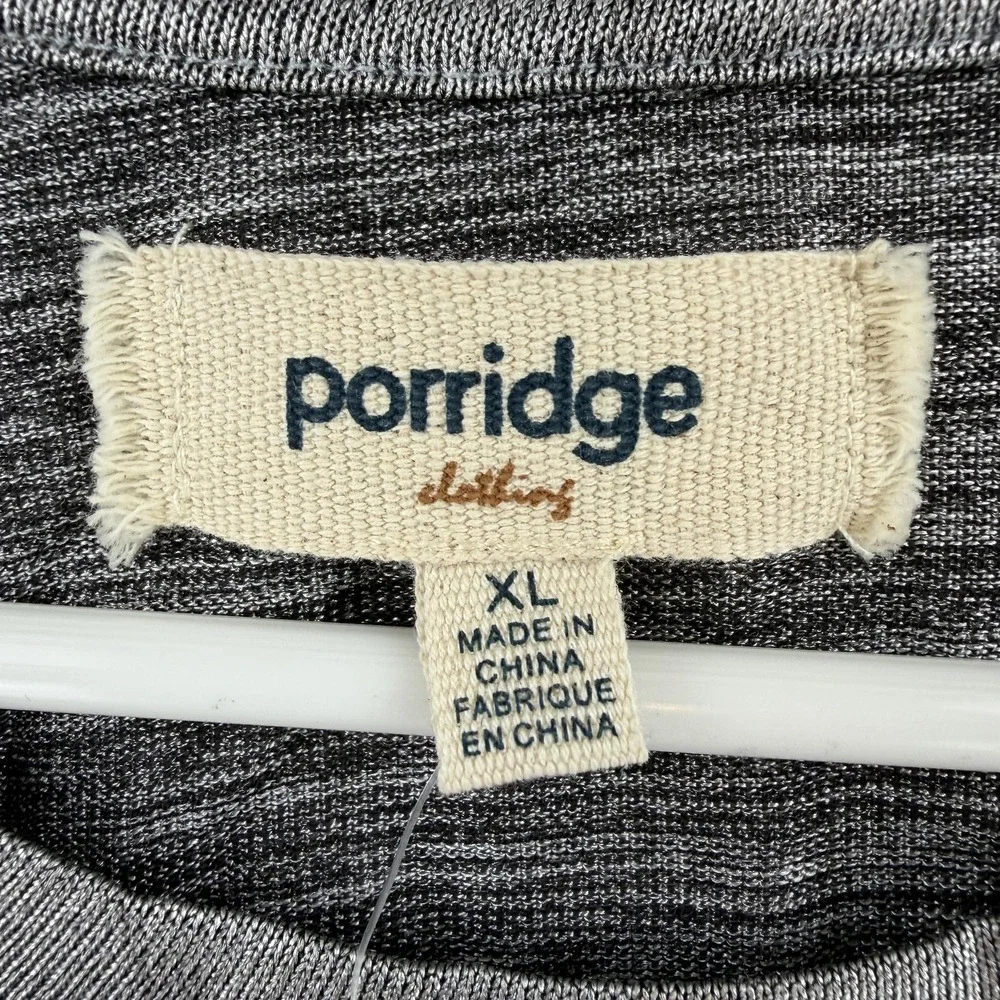 Porridge Anthropologie Shirt Womens XL Silver Metallic Short Sleeve Tee Top NWT - Picture 4 of 11